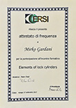 certificazioni e attestati Gardani Mirko - Serraturiere Brescia
