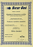 certificazioni e attestati Gardani Mirko - Serraturiere Brescia